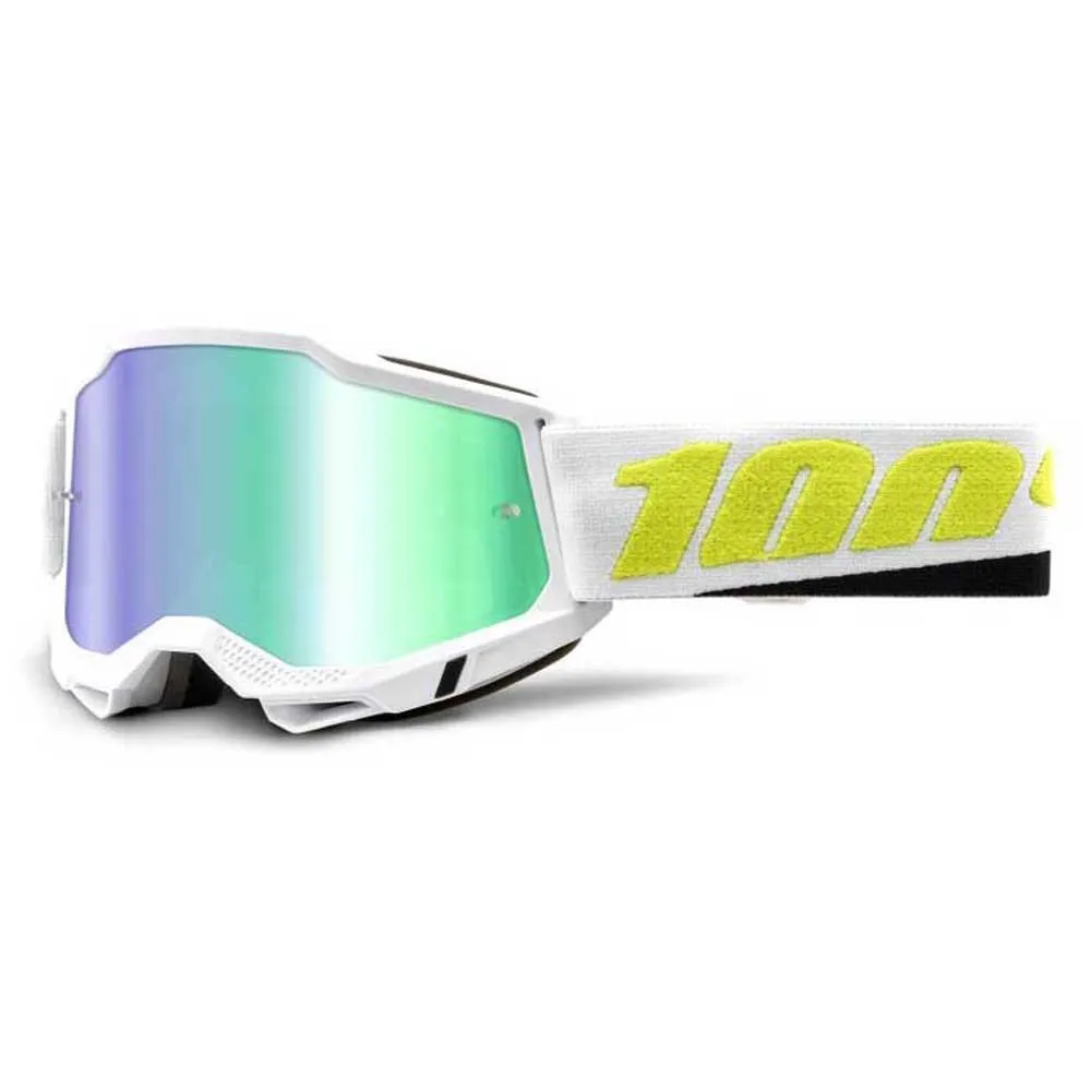 100% Accuri 2 Peyote Glasögon, White, Green Mirror/CAT3