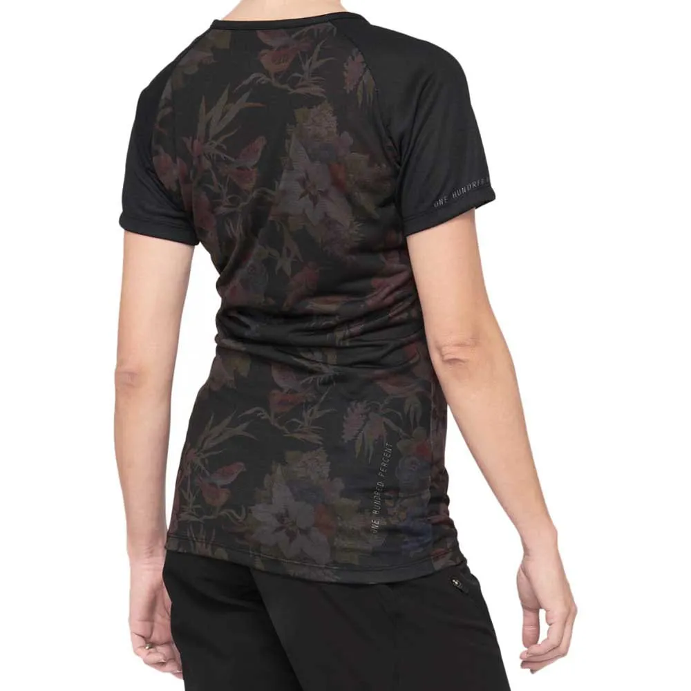 100% Airmatic Sp21 Kortärmad Endurotröja, Black floral, XL