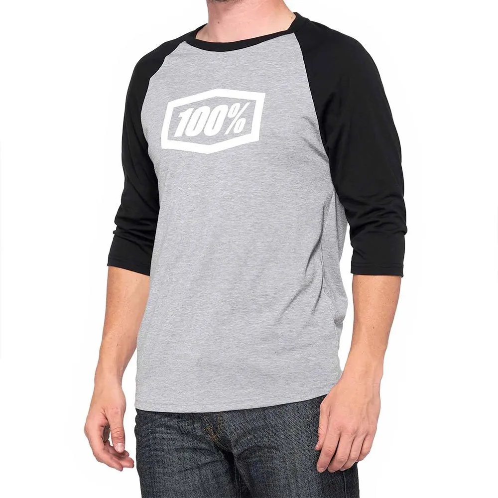 100% Essential T-shirt Med 3/4 ärm, Grey / black, S