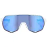 100% Eyewear S2, Matte White/Hiper Blue Multilayer Mirror Lens