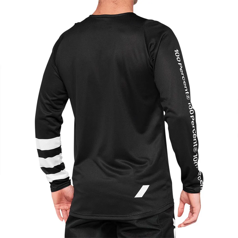 100% R-core T-shirt Med Lång ärm, Black / white, S