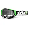 100% Racecraft 2 Kalkuta Glasögon, Black / green, Clear Mirror/CAT0