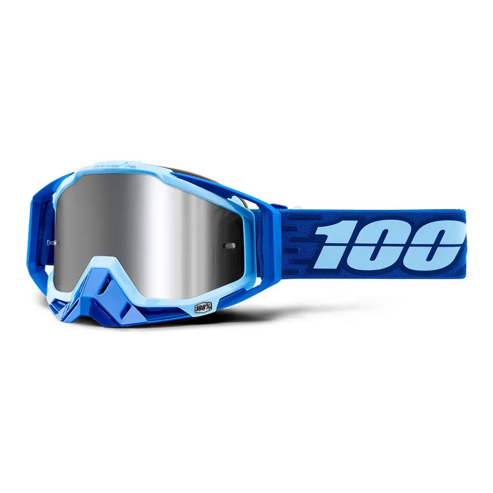 100% Racecraft Plus Mirror Glasögon, Rodion, Injected Silver Flash Mirror Lens/CAT3