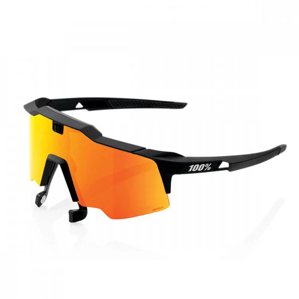 100% Speedcraft Air Solglasögon, Soft tact black, Hiper Red Multilayer/CAT3