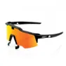 100% Speedcraft Air Solglasögon, Soft tact black, Hiper Red Multilayer/CAT3