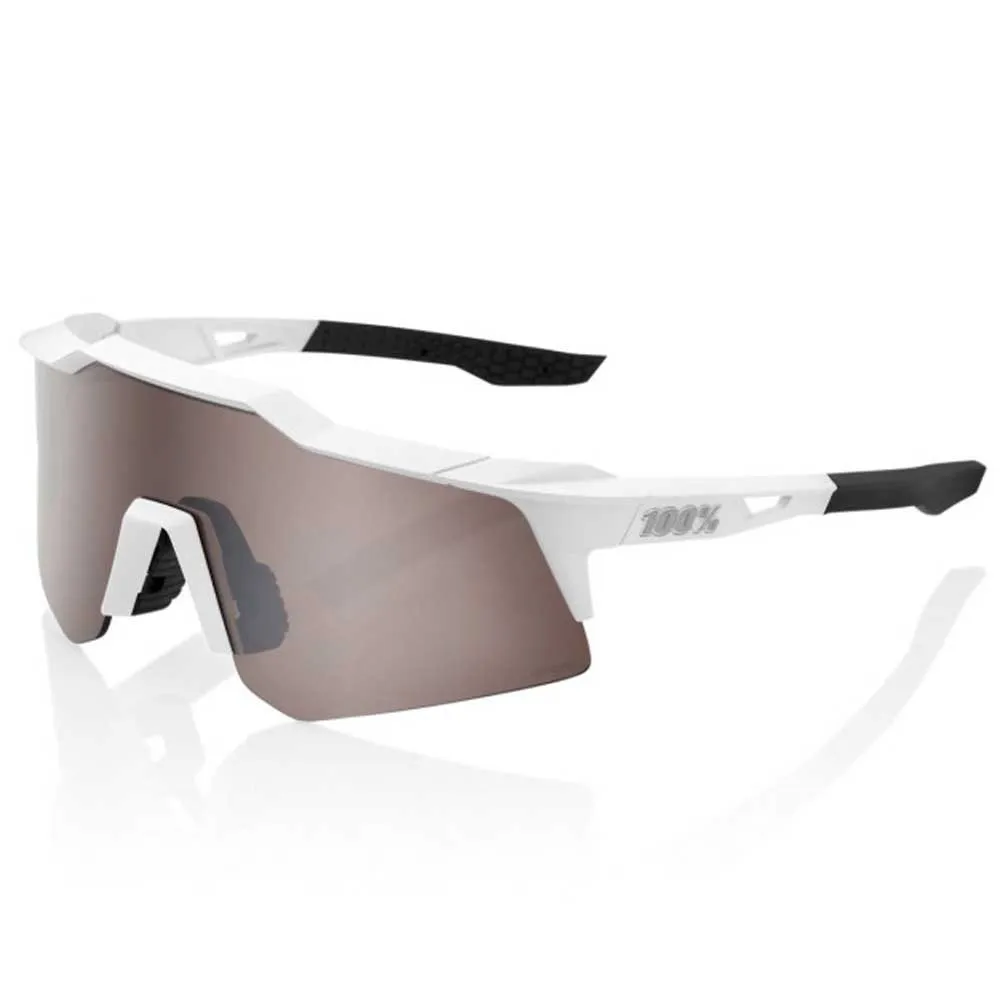100% Speedtrap Xs Solglasögon, Matt white, Blue Multilayer Mirror/CAT3