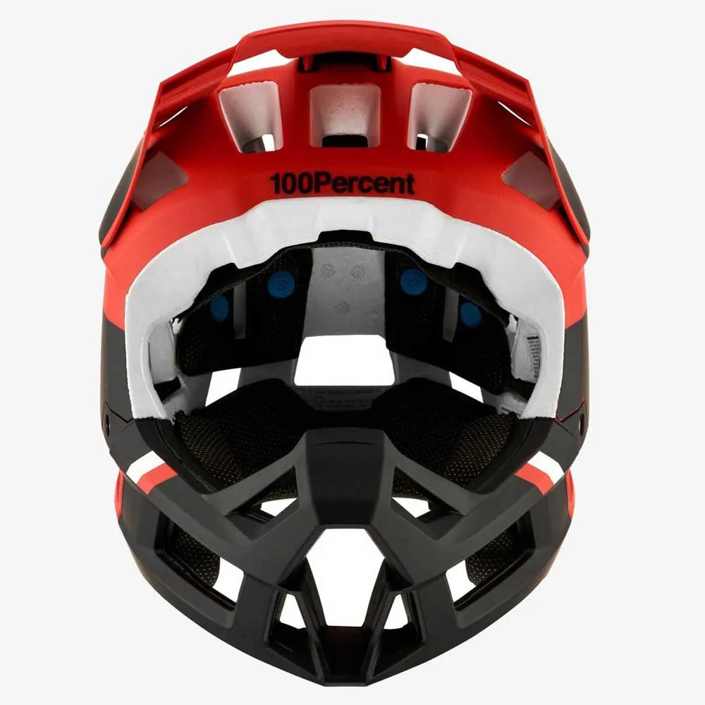 100% Trajecta With Fidlock Downhillhjälm, Cargo fluo red 100% Trajecta With Fidlock Downhillhjälm, Cargo fluo red