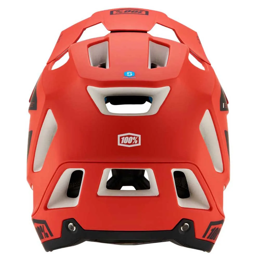 100% Trajecta With Fidlock Downhillhjälm, Cargo fluo red 100% Trajecta With Fidlock Downhillhjälm, Cargo fluo red