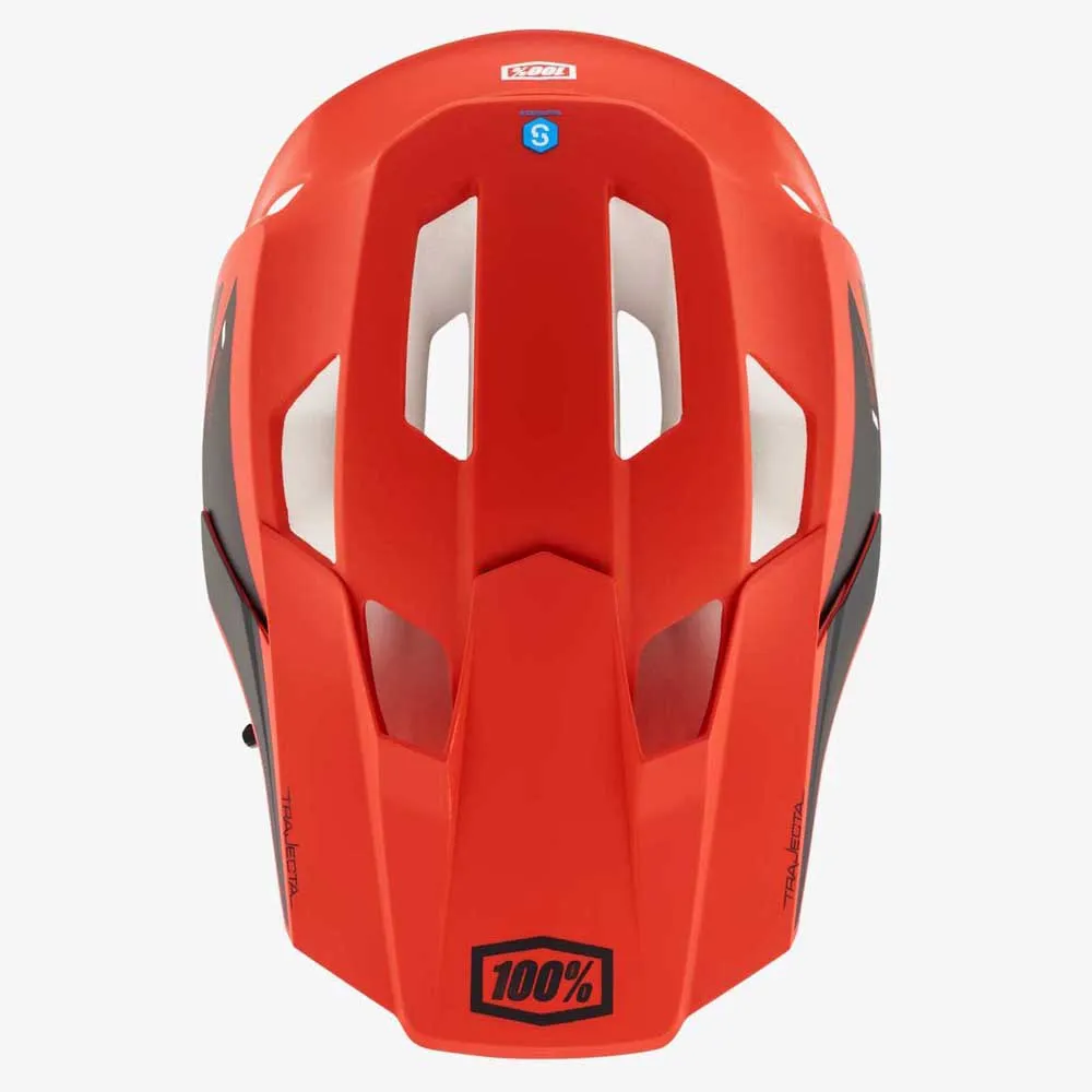 100% Trajecta With Fidlock Downhillhjälm, Cargo fluo red 100% Trajecta With Fidlock Downhillhjälm, Cargo fluo red
