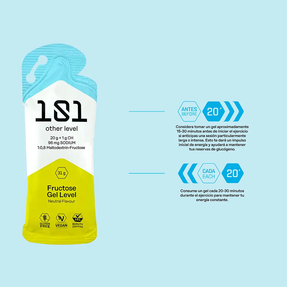 101 Other Level Fructose Gel Level Låda Med Energigeler Neutral Smak 31g 24 Enheter, One size