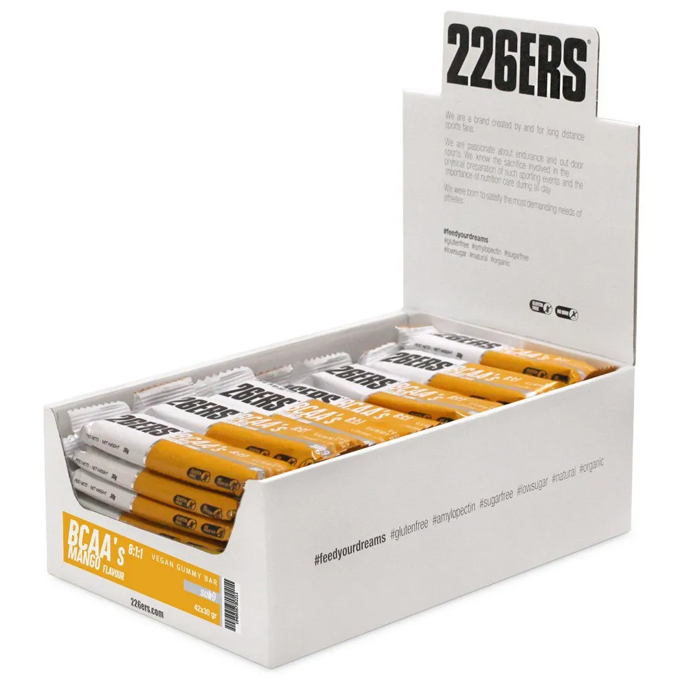 226ERS Bcaa´s Vegan Energi Gummies Låda Mango 30g 42 Enheter, One size