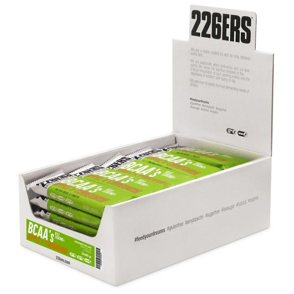 226ERS Endurance Fuel Bcaa´s Energibar Låda äpple 60g 24 Enheter, One size