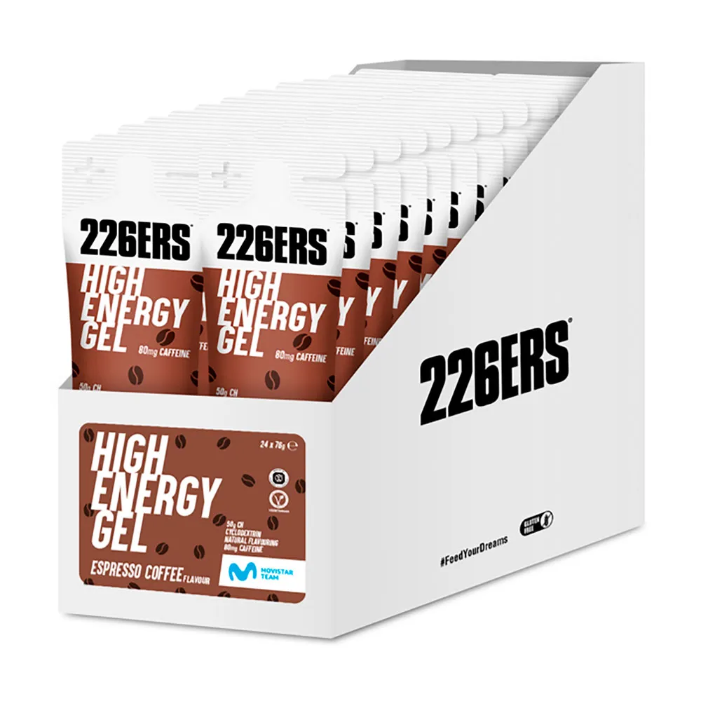 226ERS High Spresso Låda Med Energigeler 76g 24 Enheter, Brown, One Size
