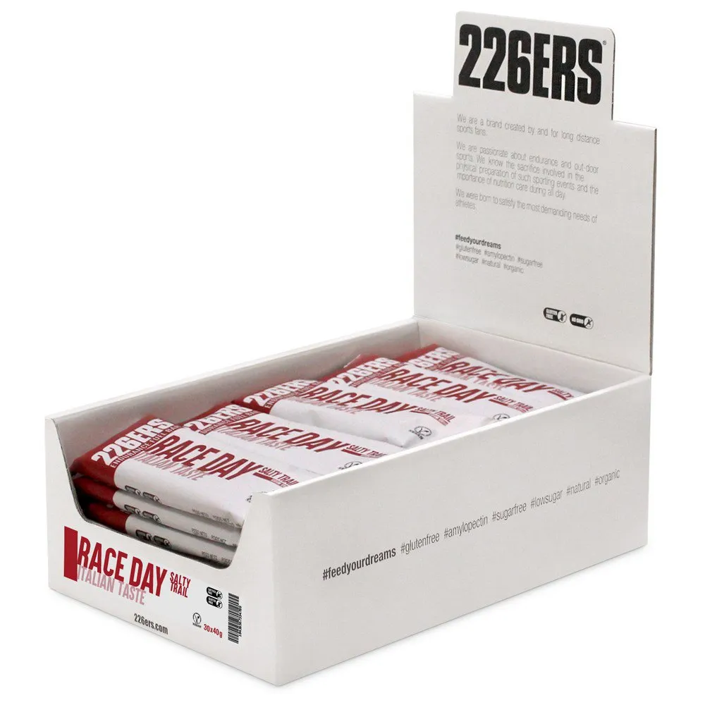 226ERS Race Day Salty Trail Energibar Låda Italiensk Smak 40g 30 Enheter, One size 226ERS Race Day Salty Trail Energibar Låda Italiensk Smak 40g 30 Enheter, One size