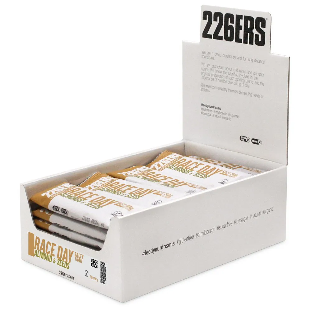 226ERS Race Day Salty Trail Energibar Låda Mandlar Och Frön 40g 30 Enheter, One size