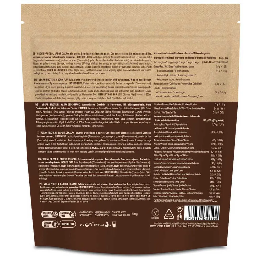 226ERS Veganskt Protein Choklad 700g, Chocolate, One Size 226ERS Veganskt Protein Choklad 700g, Chocolate, One Size