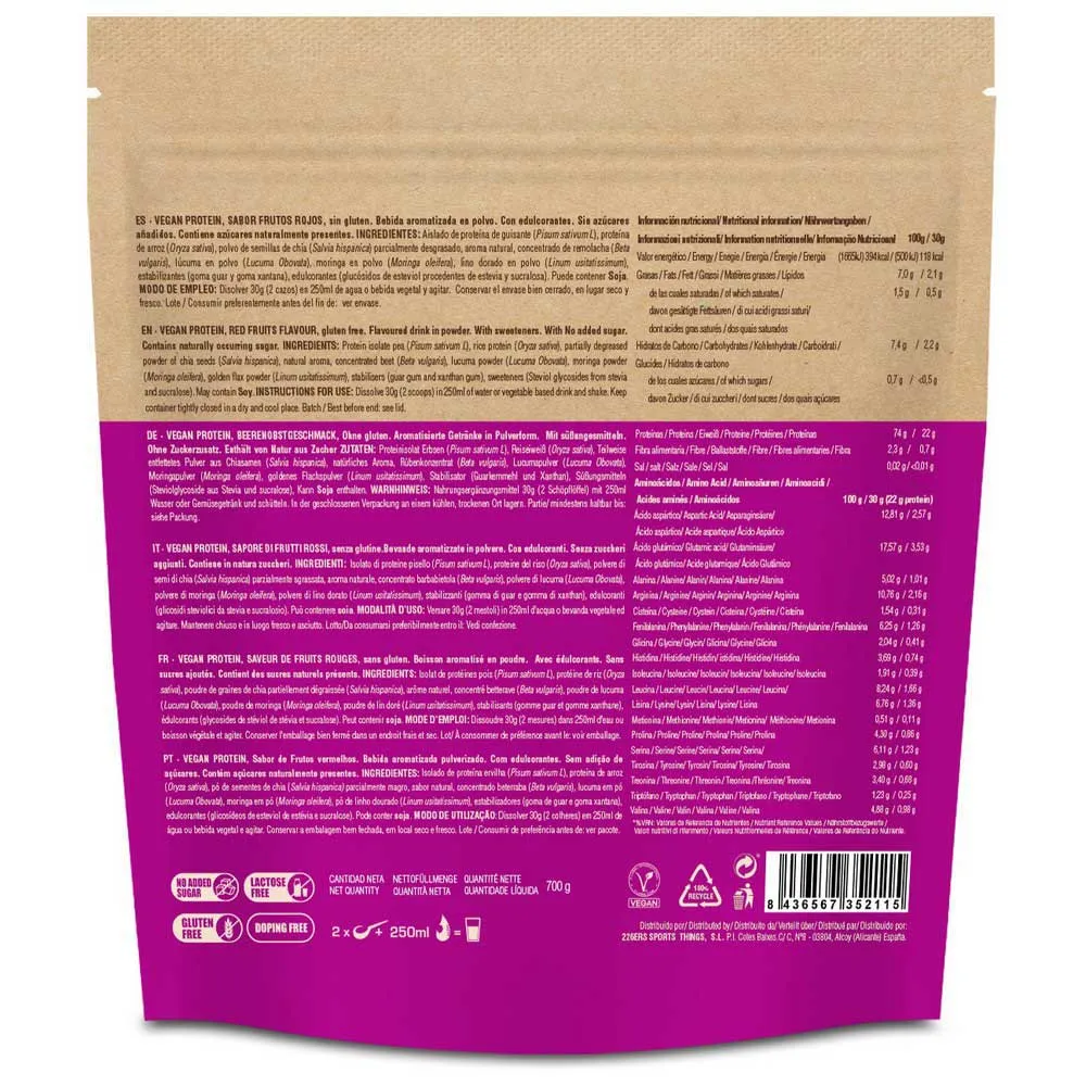 226ERS Veganskt Protein Röda Frukter 700g, Red fruits, One Size