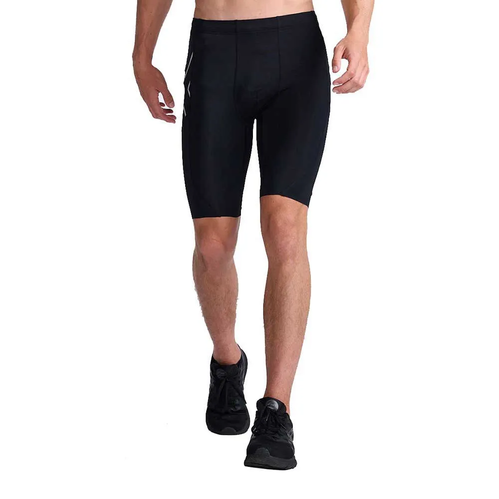 2XU Aero Compression Korta Leggings male, Black / silver reflective