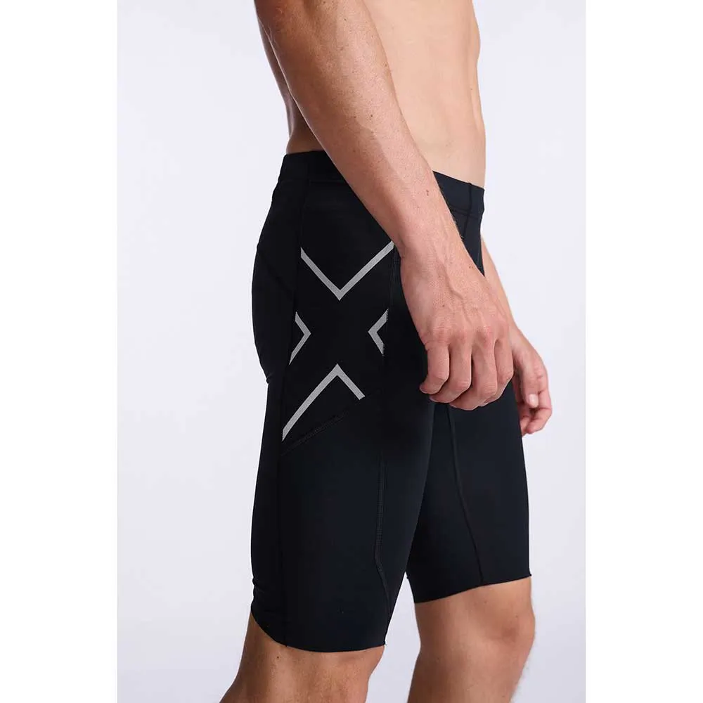2XU Aero Compression Korta Leggings male, Black / silver reflective