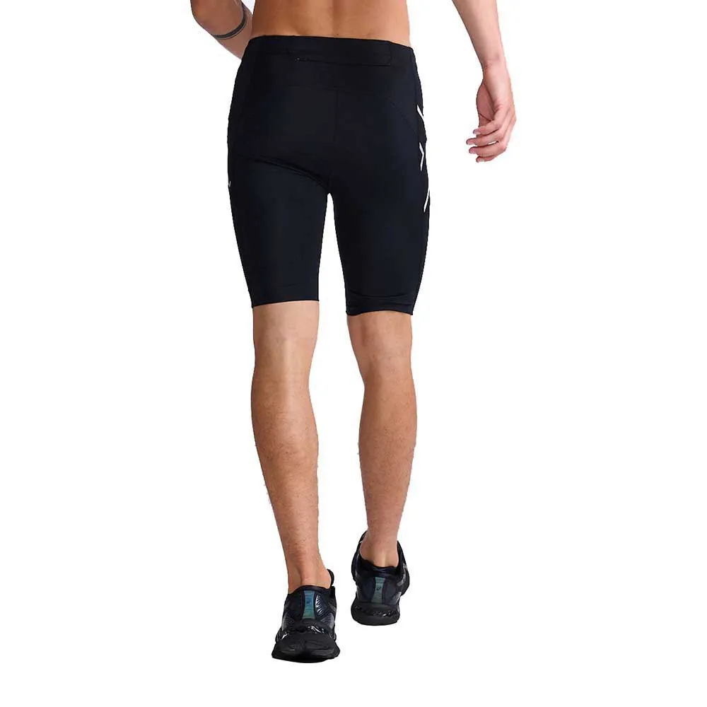 2XU Aero Compression Korta Leggings male, Black / silver reflective