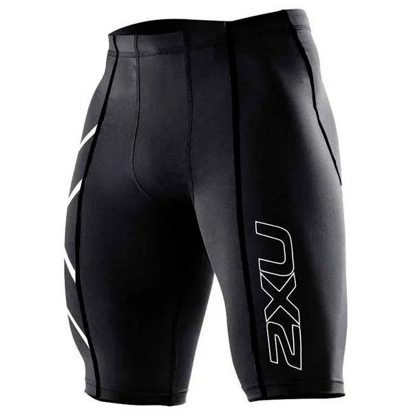 2XU Compression Logo Korta Leggings male, Black / silver, Regular 2XU Compression Logo Korta Leggings male, Black / silver, Regular