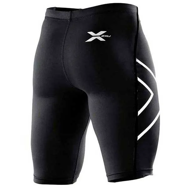 2XU Compression Logo Korta Leggings male, Black / silver, Regular 2XU Compression Logo Korta Leggings male, Black / silver, Regular