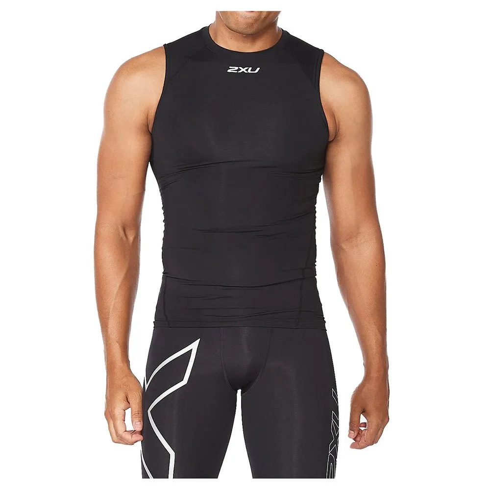 2XU Core Compression ärmlös T-shirt male, Black / silver