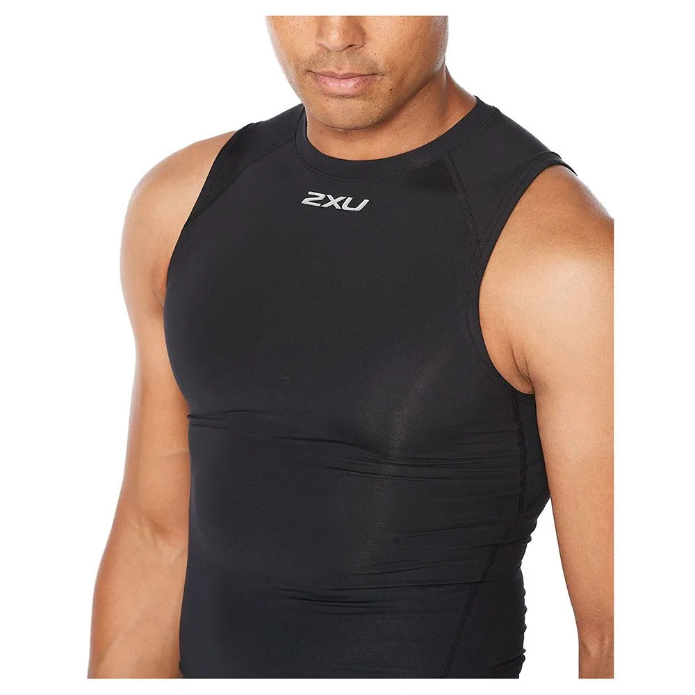 2XU Core Compression ärmlös T-shirt male, Black / silver