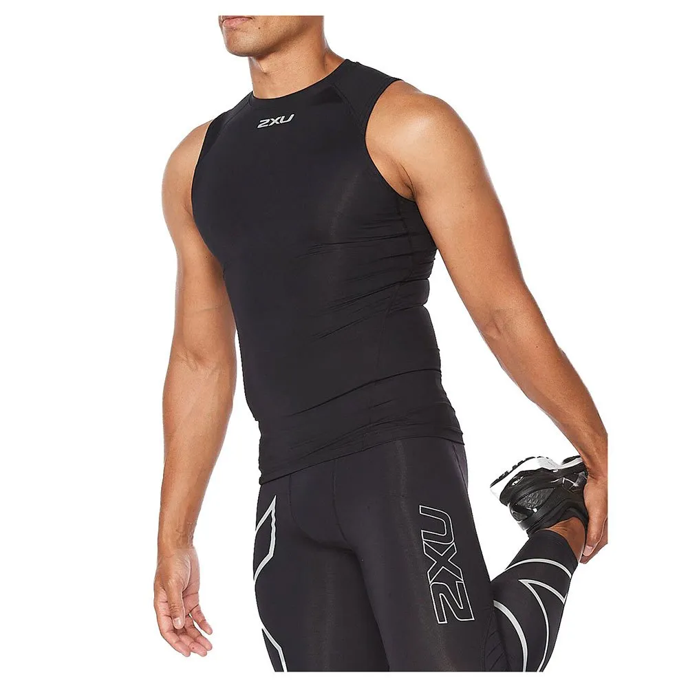 2XU Core Compression ärmlös T-shirt male, Black / silver
