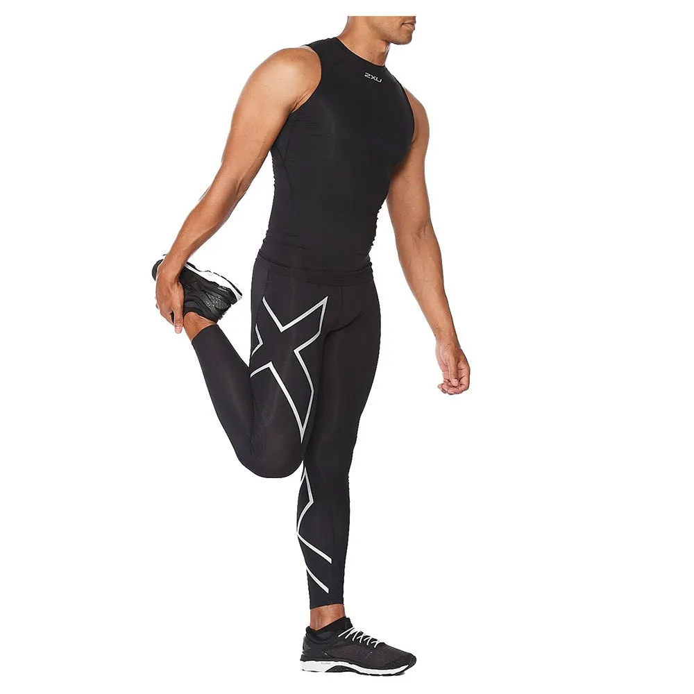 2XU Core Compression ärmlös T-shirt male, Black / silver