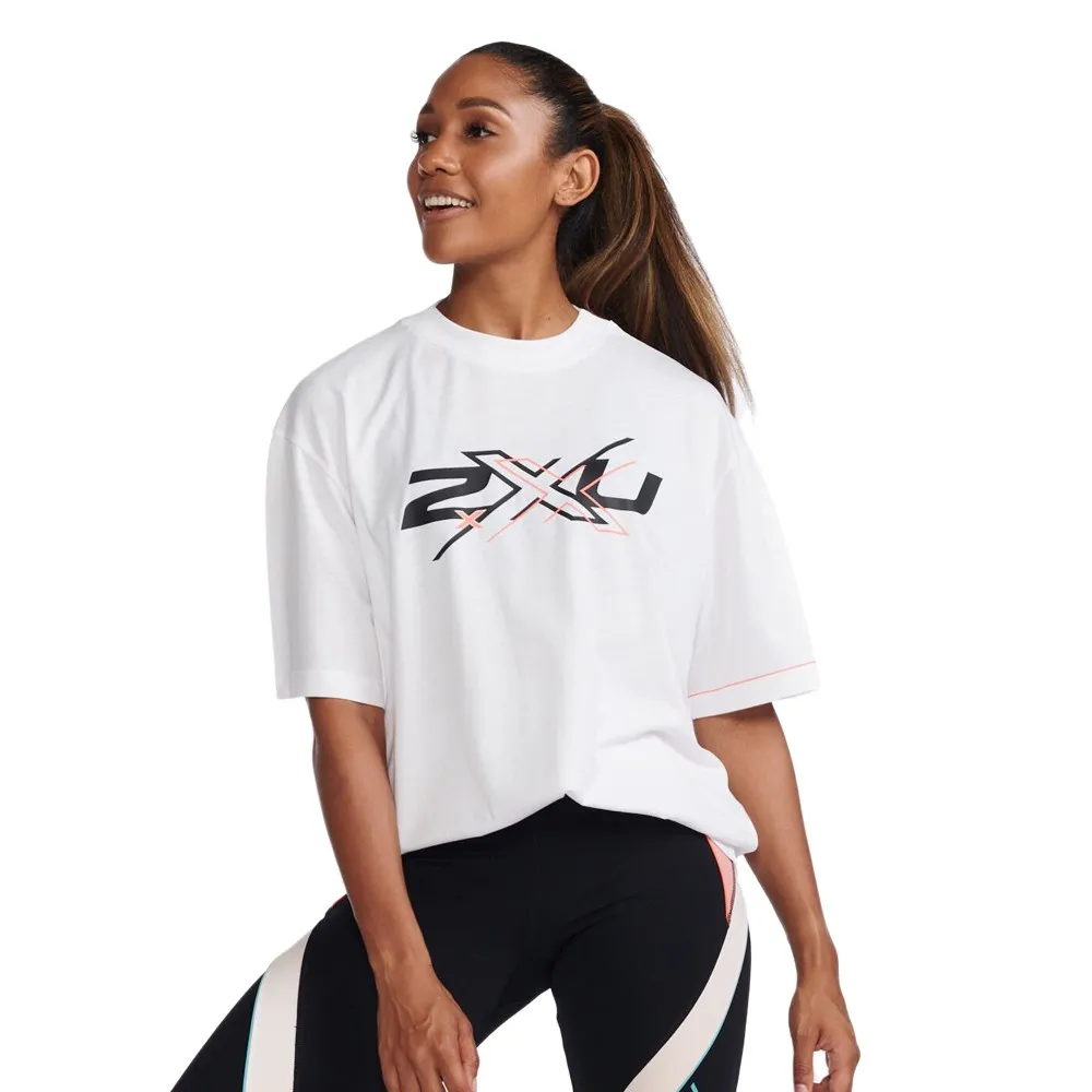 2XU Form Boyfriend T-shirt Med Korta ärmar female, White / hyper coral 2XU Form Boyfriend T-shirt Med Korta ärmar female, White / hyper coral