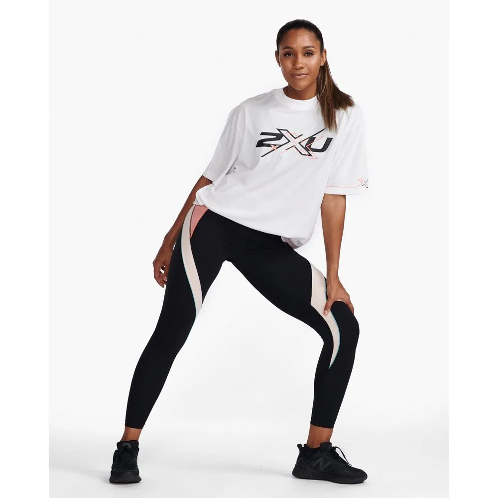 2XU Form Boyfriend T-shirt Med Korta ärmar female, White / hyper coral 2XU Form Boyfriend T-shirt Med Korta ärmar female, White / hyper coral