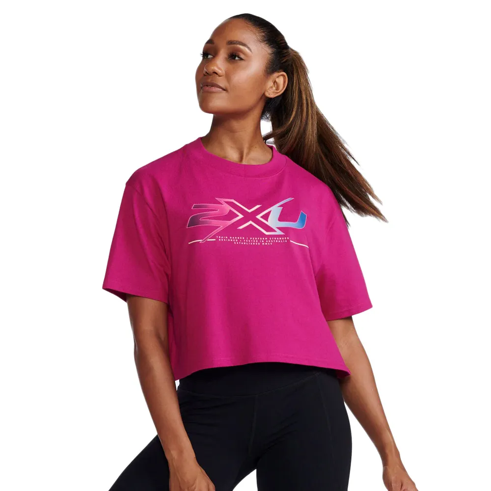 2XU Form Crop T-shirt Med Korta ärmar female, Festival / festival ombre