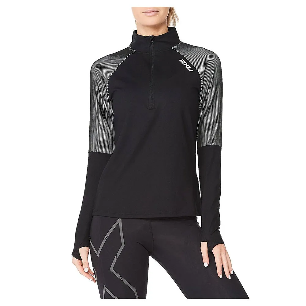 2XU Light Speed Tröja Med Halv Dragkedja female, Black / silver reflective