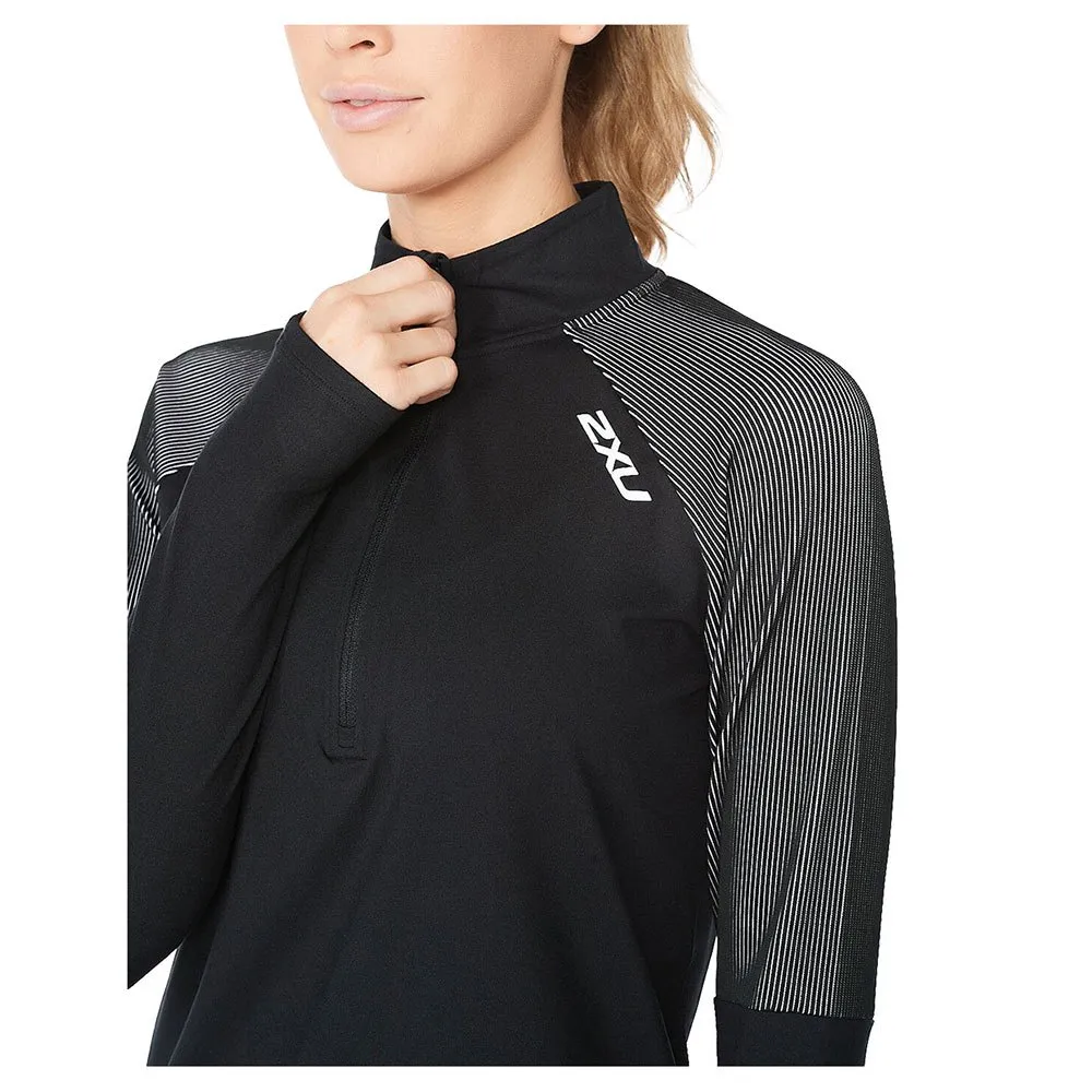 2XU Light Speed Tröja Med Halv Dragkedja female, Black / silver reflective