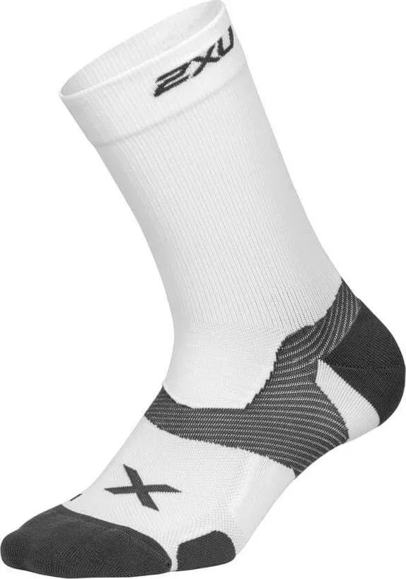 2XU Vectr Cushion Crew Socks, White/grey
