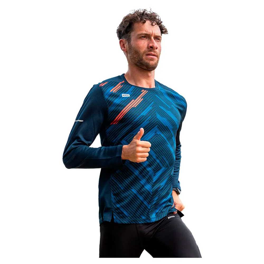 42k Running Vortex Winter T-shirt Med Lång ärm male, Blue 42k Running Vortex Winter T-shirt Med Lång ärm male, Blue