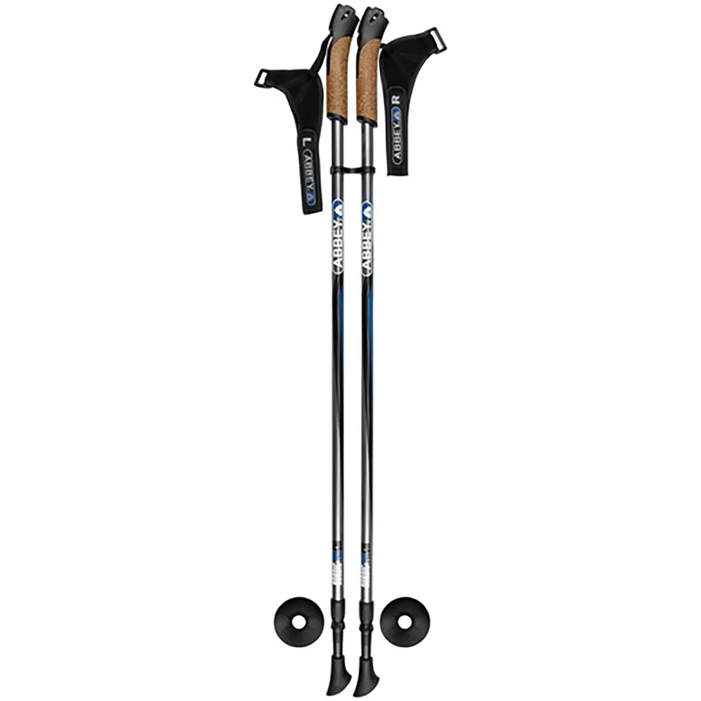 Abbey Nordic Walking Cane Stavar, Silver grey / black / blue, 86-140cm Abbey Nordic Walking Cane Stavar, Silver grey / black / blue, 86-140cm