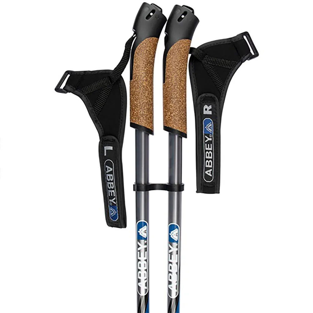 Abbey Nordic Walking Cane Stavar, Silver grey / black / blue, 86-140cm Abbey Nordic Walking Cane Stavar, Silver grey / black / blue, 86-140cm