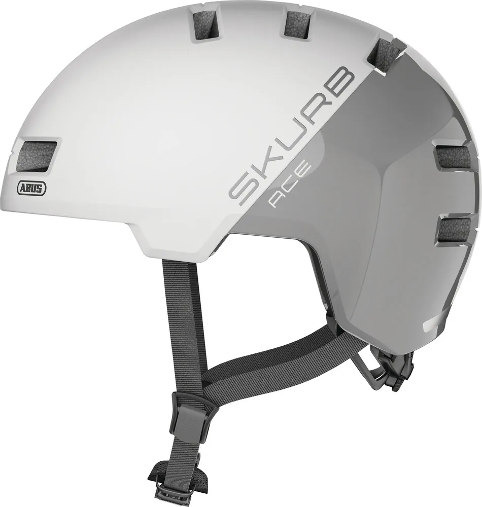 ABUS Skurb ACE Skalhjälm Silver White ABUS Skurb ACE Skalhjälm Silver White