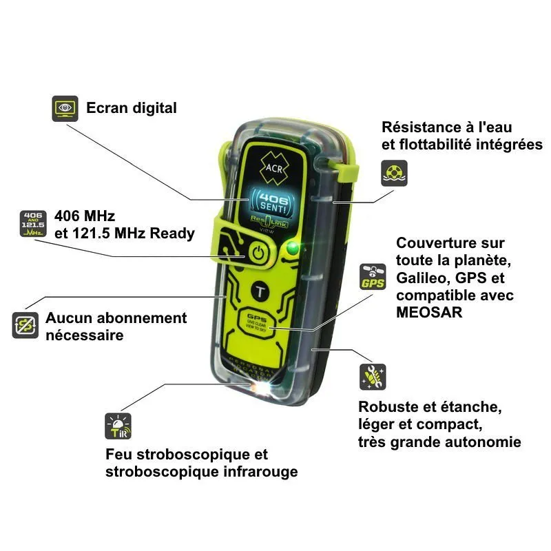 ACR Electronics Resqlink View Plb Lavinsändare, Green, One Size
