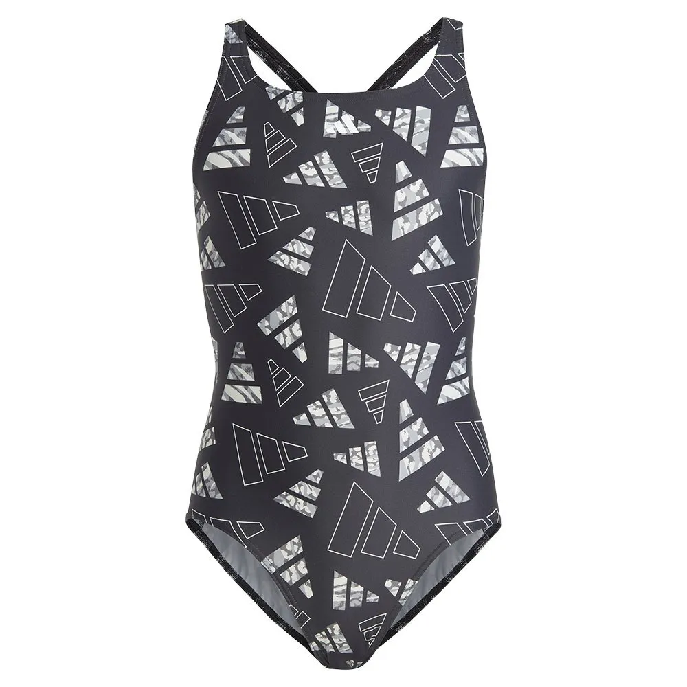 adidas 3 Bar Logo Graphic Baddräkt female, Black / wonsil, 7-8Y
