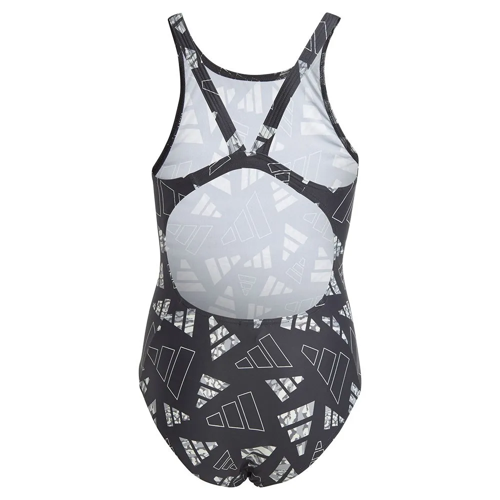 adidas 3 Bar Logo Graphic Baddräkt female, Black / wonsil, 7-8Y