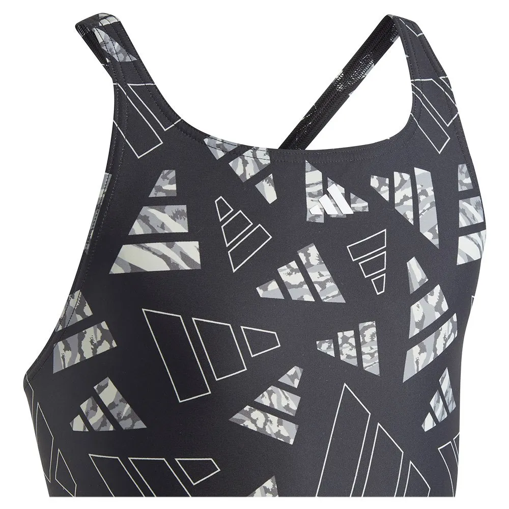 adidas 3 Bar Logo Graphic Baddräkt female, Black / wonsil, 7-8Y