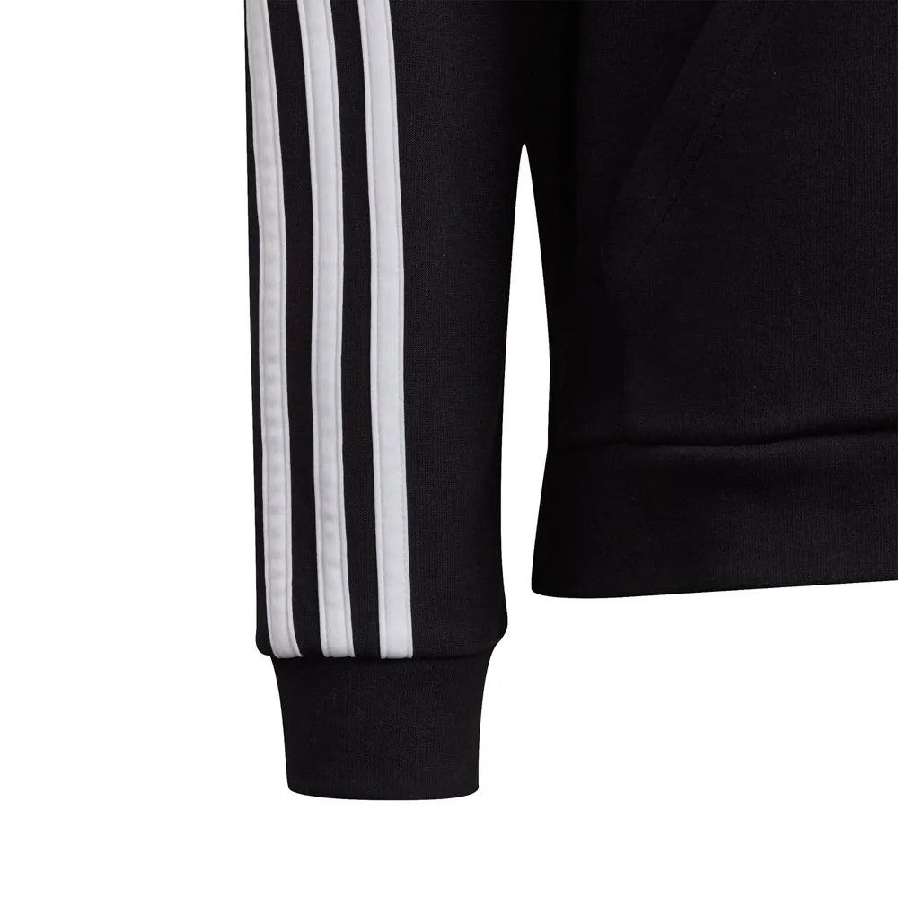 adidas 3 Stripes Sweatshirt Med Dragkedja, Black / white, 5-6Y