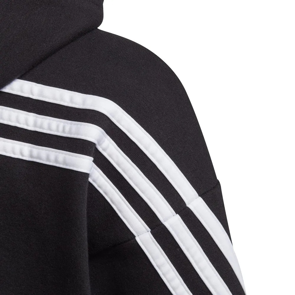 adidas 3 Stripes Sweatshirt Med Dragkedja, Black / white, 5-6Y