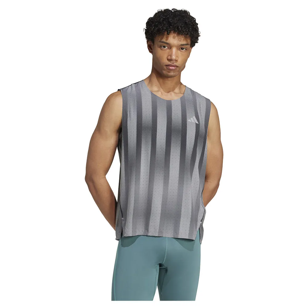 adidas Adizero Btn Running ärmlös T-shirt male, Grey three / grey five
