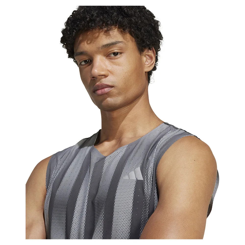 adidas Adizero Btn Running ärmlös T-shirt male, Grey three / grey five