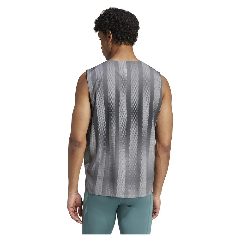 adidas Adizero Btn Running ärmlös T-shirt male, Grey three / grey five
