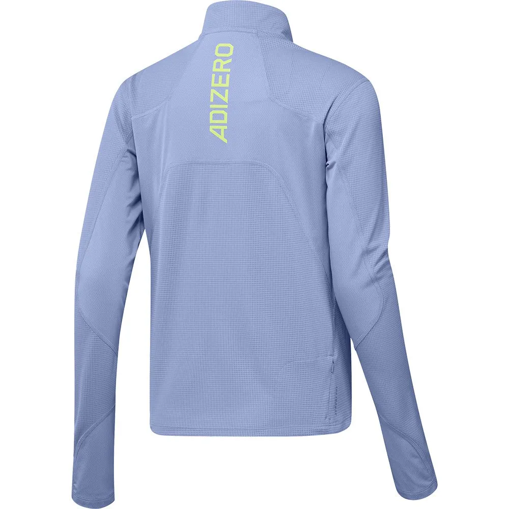 adidas Adizero Halv Dragkedja Långärmad T-shirt female, Blue spark